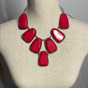 Bold Reddish deep pink Statement Necklace. Womens fashion jewelry
